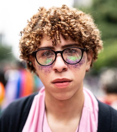 Portrait of a serious young man